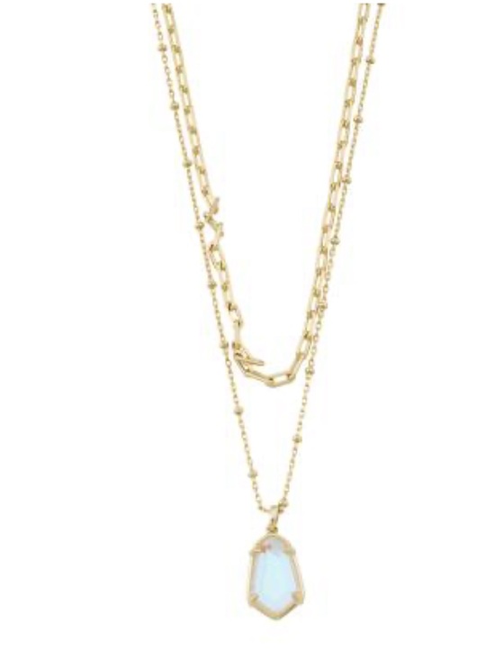Kendra Scott Jewelry - Kendra Scott Gold Layered Necklace with Blue Alexandria Pendant